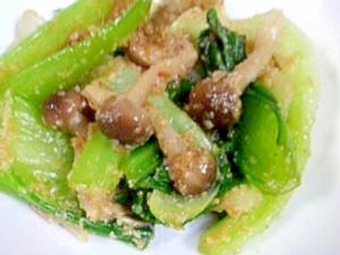チンゲン菜としめじのゴマ生姜和え